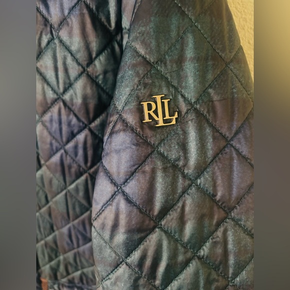 Ralph Lauren Navy and Brown Quilted Puffer Coat - Picture 6 of 13